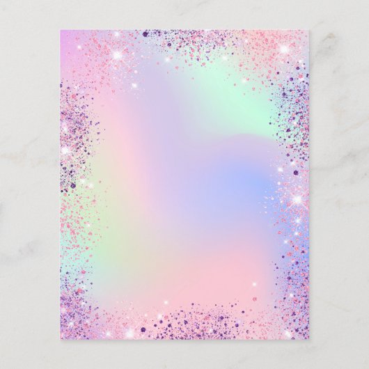 Papier Invitation budgétaire holographique rose violet (Dos)