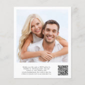 Papier Invitation chic de réception de mariage avec code (Dos)