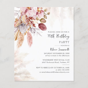 Papier Invitation chic pour les 70 ans avec herbe de la p