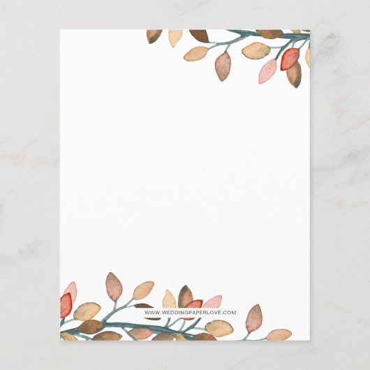 Papier Invitation Citrouille de douche nuptiale (Dos)