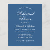Papier Invitation classique bleu pour dîner de répétition (Devant)