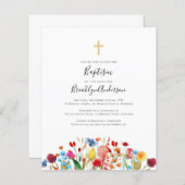 Papier Invitation croisée des Fleurs sauvages BUDGET (Devant / Derrière)