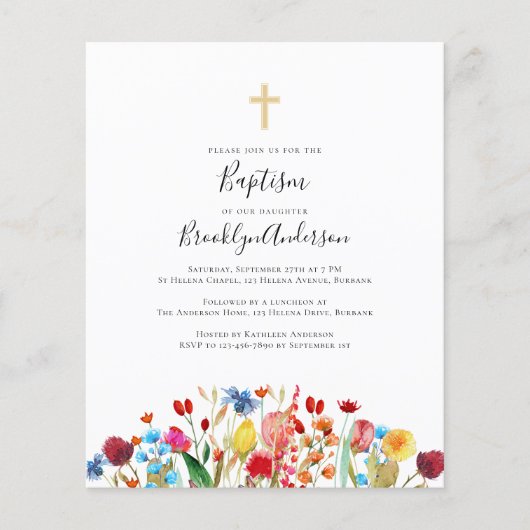 Papier Invitation croisée des Fleurs sauvages BUDGET (Devant)
