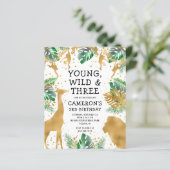 Papier Invitation d'anniversaire 3 ans Young Wild Three (Debout devant)