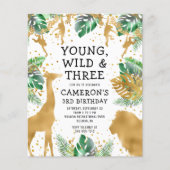 Papier Invitation d'anniversaire 3 ans Young Wild Three (Devant)