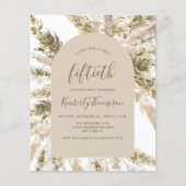 Papier Invitation d'anniversaire 50 ans Budget Boho avec  (Devant)