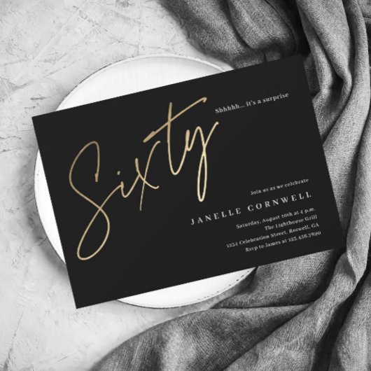 Papier Invitation d'anniversaire 60 ans Budget Script Bla