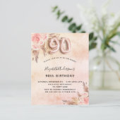 Papier Invitation d'anniversaire 90 ans avec herbe de pam (Debout devant)