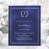Papier Invitation d'anniversaire à couronne de monogramme