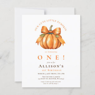 Papier Invitation d'anniversaire automnal Coquette Bow Pu
