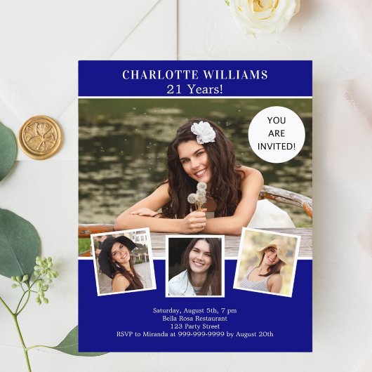 Papier Invitation d'anniversaire avec un collage de photo