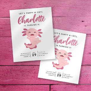 Papier Invitation d'anniversaire Axolotl
