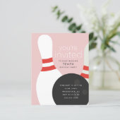 Papier Invitation d'anniversaire Bowling (Debout devant)