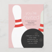 Papier Invitation d'anniversaire Bowling (Devant)