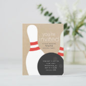 Papier Invitation d'anniversaire Bowling (Debout devant)