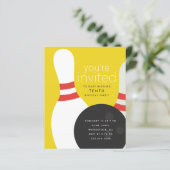 Papier Invitation d'anniversaire Bowling (Debout devant)