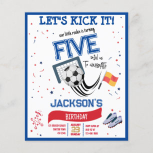 Papier Invitation d'anniversaire Budget Football Débutant
