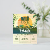 Papier Invitation d'anniversaire Budget Jungle Animaux Wi (Debout devant)