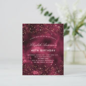 Papier Invitation d'anniversaire d'anniversaire d'or bord (Debout devant)