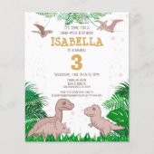 Papier Invitation d'anniversaire de dinosaure pour enfant (Devant)
