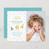 Papier Invitation d'Anniversaire de enfant de photos (Devant / Derrière)