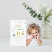 Papier Invitation d'Anniversaire de enfant de photos (Debout devant)