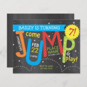 Papier Invitation d'anniversaire de fête de saut de coule (Devant / Derrière)