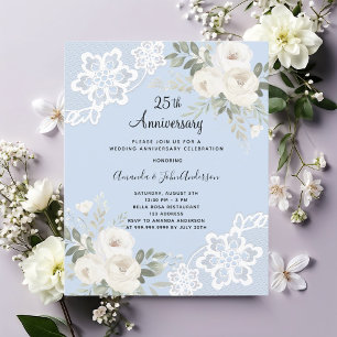 Papier Invitation d'anniversaire de mariage de 25 ans à f