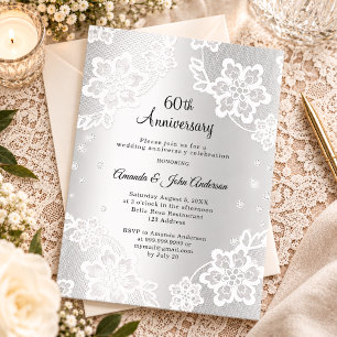 Papier Invitation d'anniversaire de mariage de 60 ans en 
