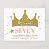 Papier Invitation d'anniversaire de princesse rose pour p (Devant)