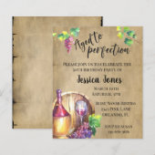 Papier Invitation d'anniversaire de vin amoureux Vieilli  (Devant / Derrière)