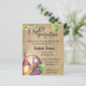 Papier Invitation d'anniversaire de vin amoureux Vieilli  (Debout devant)