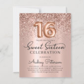 Papier Invitation d'anniversaire du Rose d'or du budget (Devant)