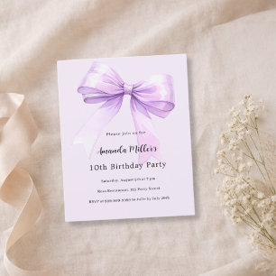 Papier Invitation d'anniversaire fille coquette arc-en-ci