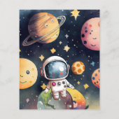 Papier Invitation d'anniversaire garçon planètes espace e (Dos)