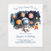 Papier Invitation d'anniversaire garçon planètes espace e (Devant)