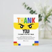 Papier Invitation d'anniversaire Ninja Briques de constru (Debout devant)