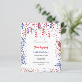 Papier Invitation d'anniversaire Patriotique rouge bleu b (Debout devant)