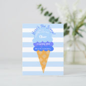 Papier Invitation d'anniversaire pour garçon avec glace b (Debout devant)
