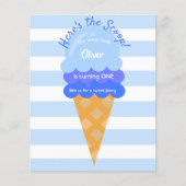 Papier Invitation d'anniversaire pour garçon avec glace b (Devant)