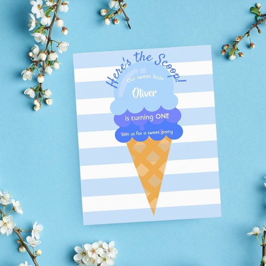 Papier Invitation d'anniversaire pour garçon avec glace b