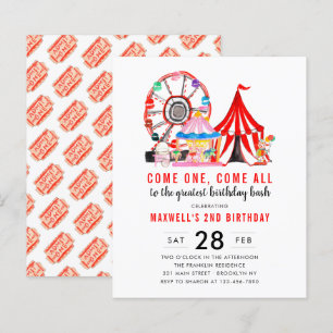 Papier Invitation d'anniversaire pour un spectacle de cir