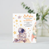 Papier Invitation d'Anniversaires de enfants de l'espace (Debout devant)