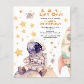 Papier Invitation d'Anniversaires de enfants de l'espace (Devant)