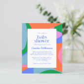 Papier Invitation d'Baby shower Abstrait de couleur clair (Debout devant)