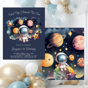 Papier Invitation de 1er anniversaire pour planètes de l'