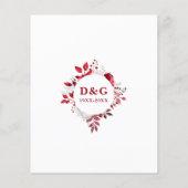 Papier Invitation de 40e anniversaire de mariage en rubis (Dos)