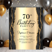 Papier Invitation de 70 ans Budget Moderne Noir Or
