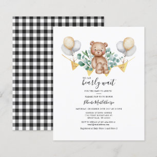 Papier Invitation de baby shower à carreaux gingham et eu