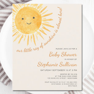 Papier Invitation de Baby Shower Bohème Budget Rayon de S